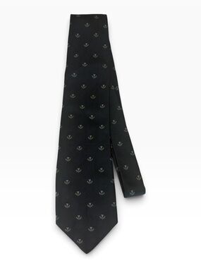 NWT The Andover Shop 100% Silk Tie Made in Ireland Navy Pink Thistle Pattern